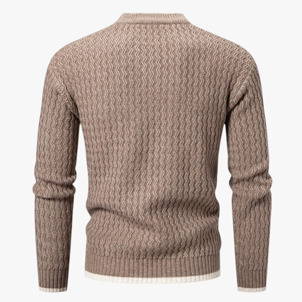 Slim-Fit Knitted V-Neck Jumper for Men, All Season