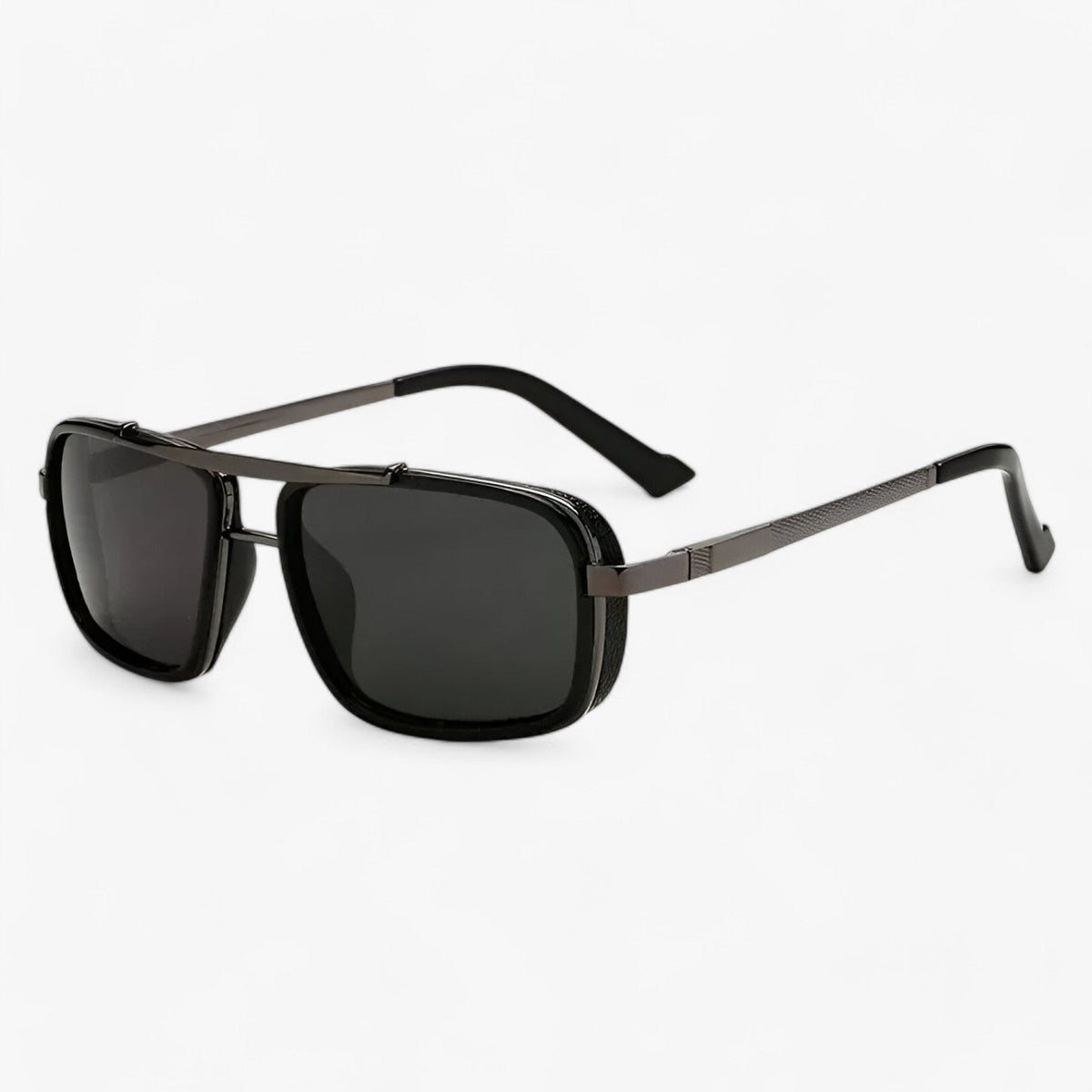 Square-Frame Pilot Sunglasses with a Double Bridge