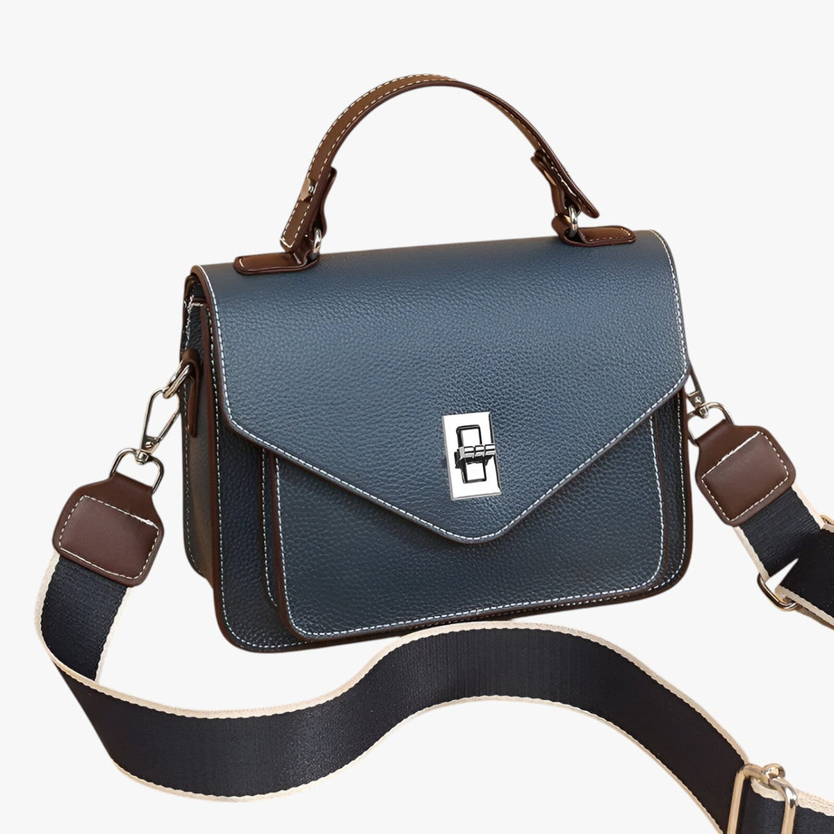 Faux Leather Handbag with Structured Silhouette