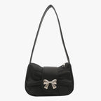 Compact Envelope Clutch with Bow Detail in PU Leather