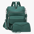 Faux Leather Backpack with Padded, Adjustable Shoulder Straps