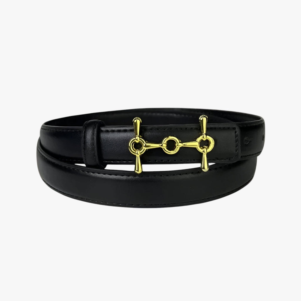 Soft Faux Leather Belt with Adjustable Buckle and Timeless Design