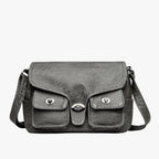 Retro-Style PU Leather Shoulder Bag with Adjustable Strap