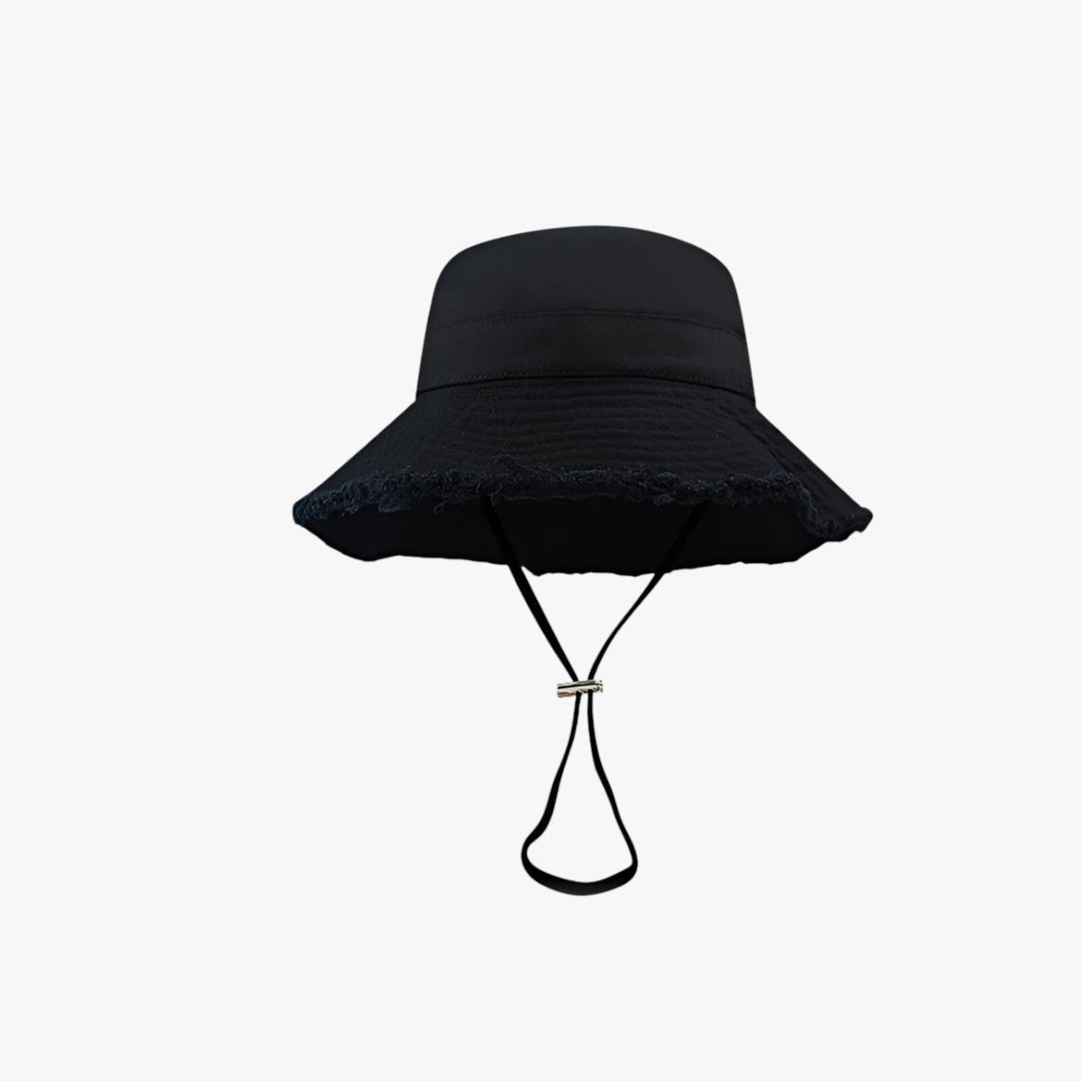 Adjustable denim bucket hat with drawstring fit