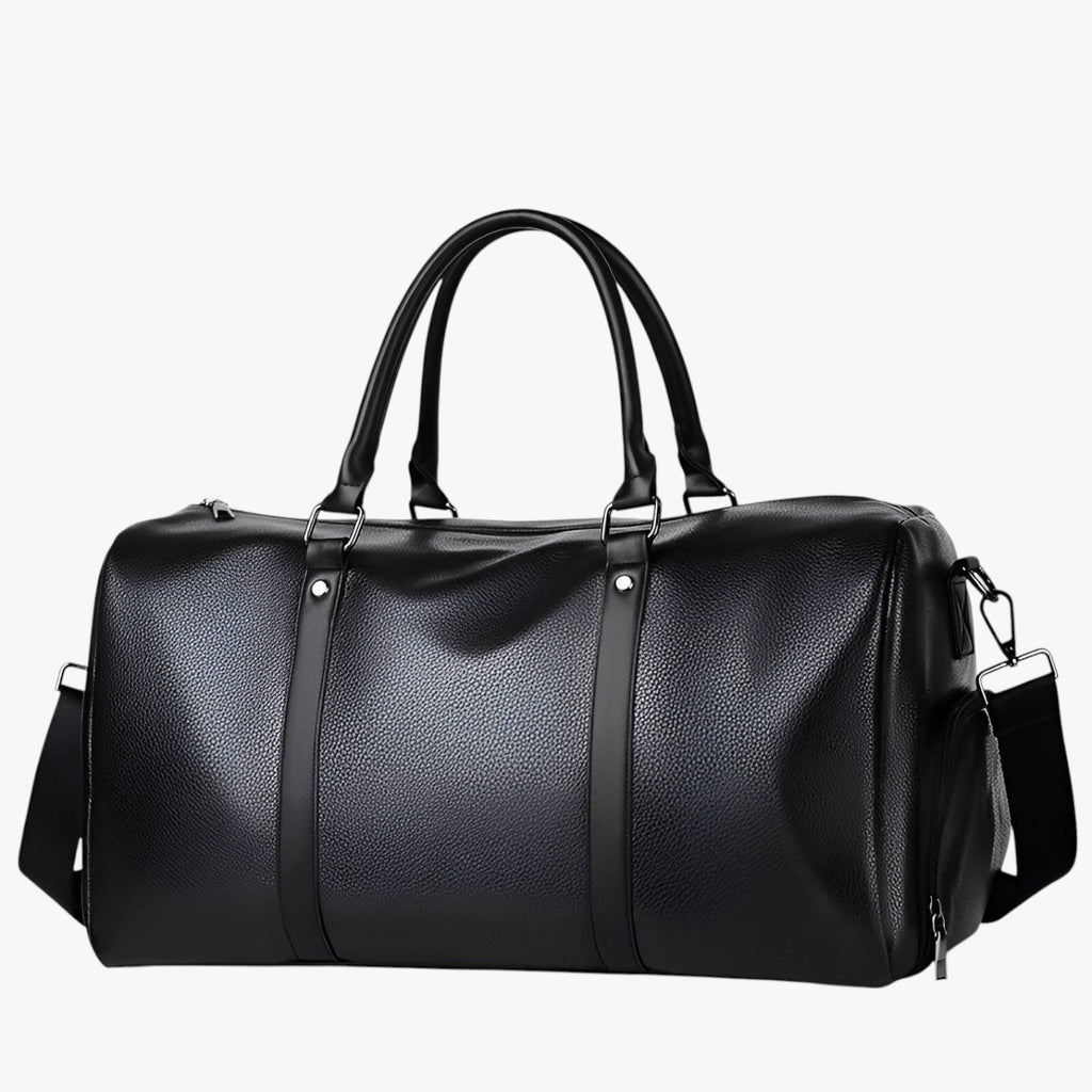 Faux Leather Travel Bag with Adjustable Shoulder Strap