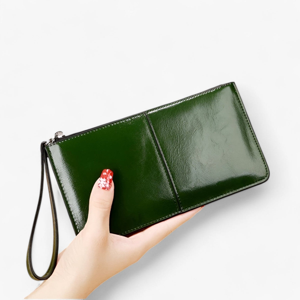 Vintage-Style PU Leather Wallet with Wrist Strap