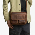 Faux Leather Messenger Bag for Work and Travel