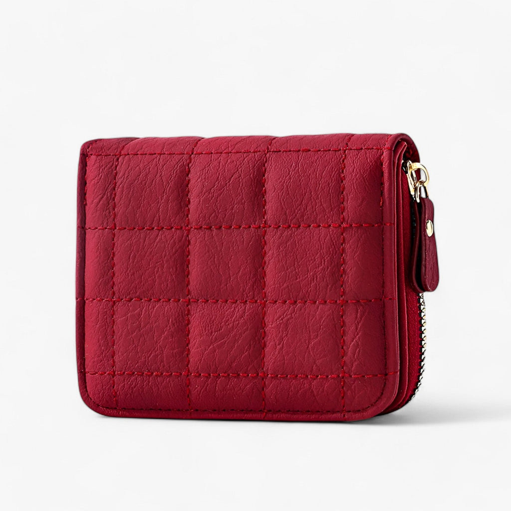 Cartera compacta de piel sintética PU con cremallera para el uso diario