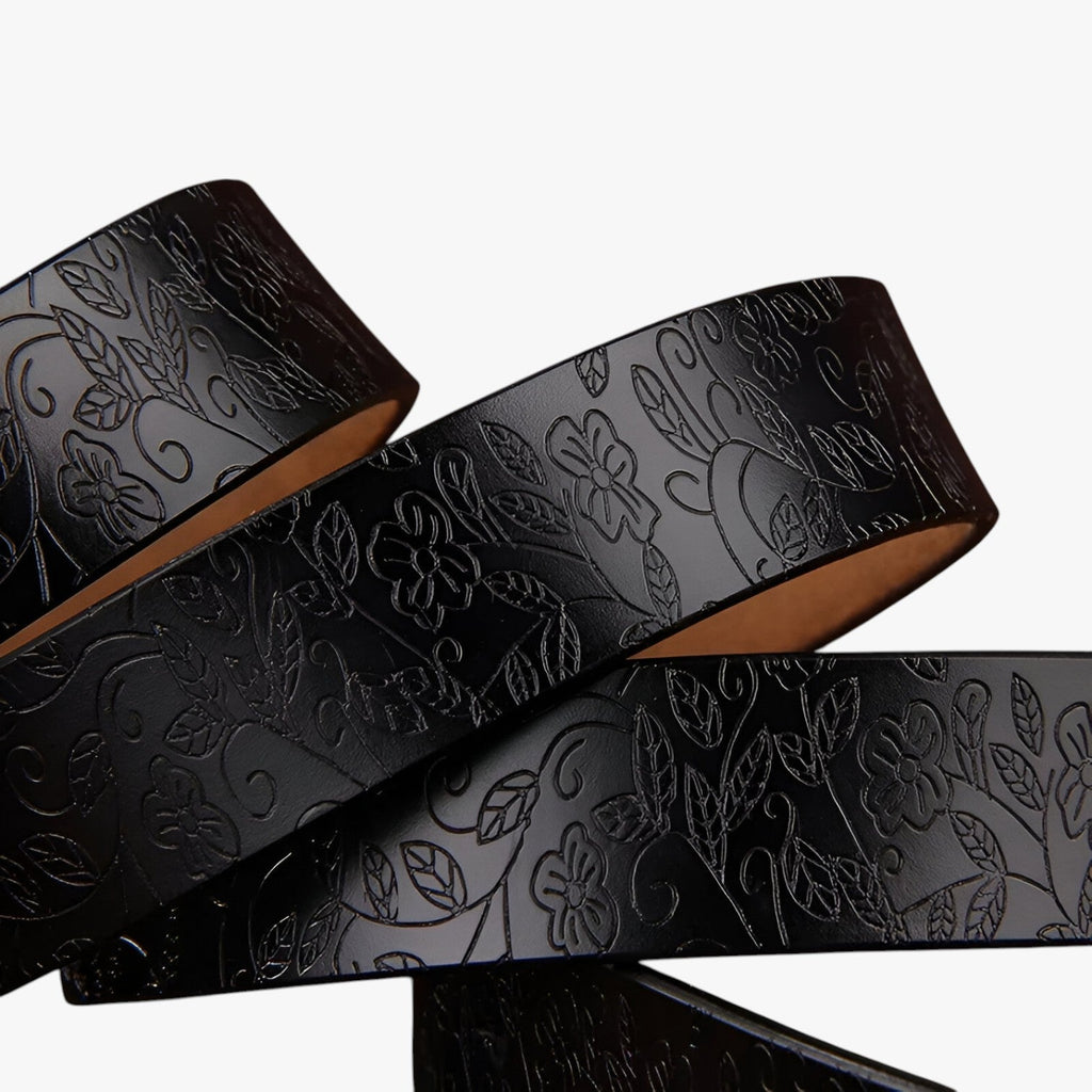 Women's Faux Leather Belt with Adjustable Waist Fit