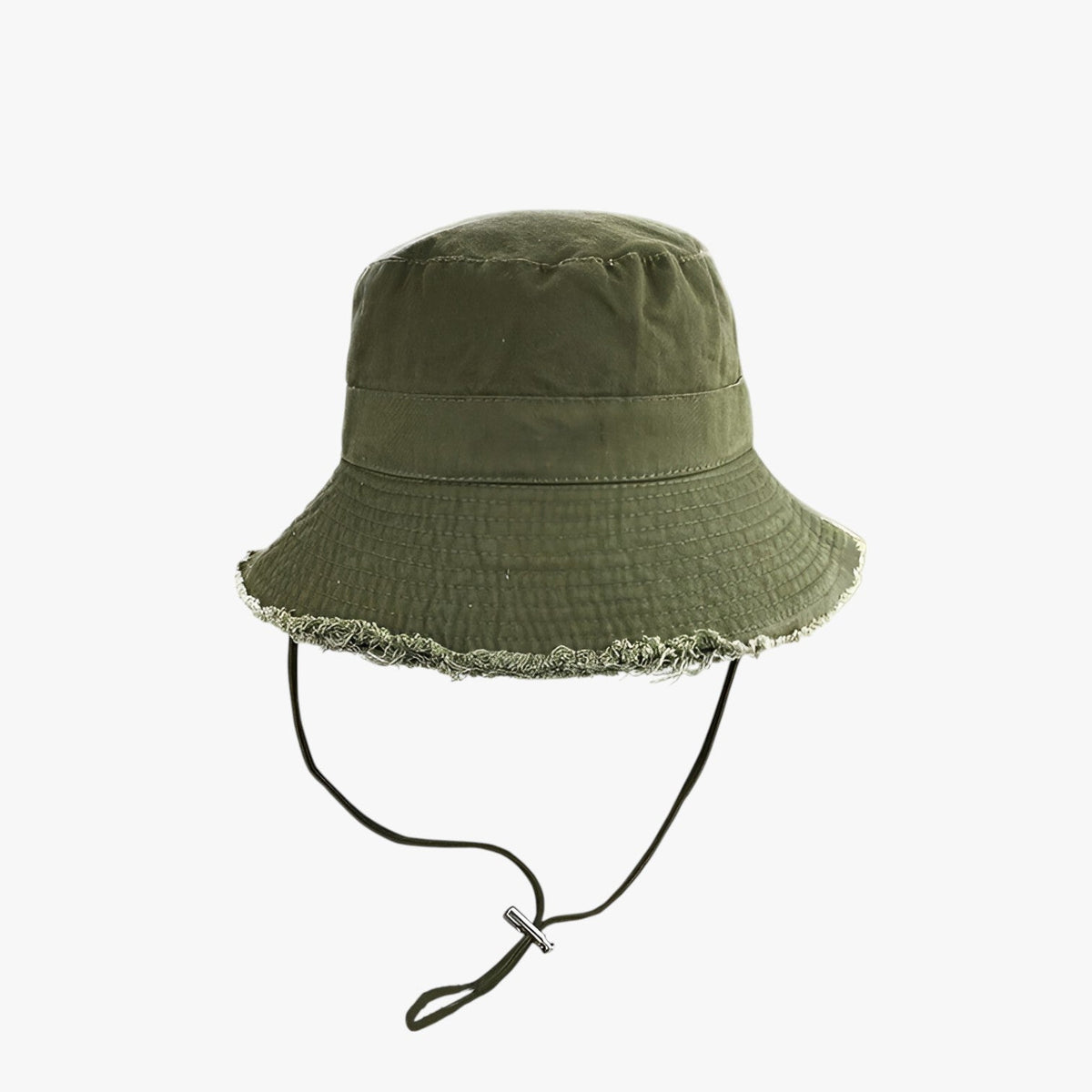 Adjustable denim bucket hat with drawstring fit