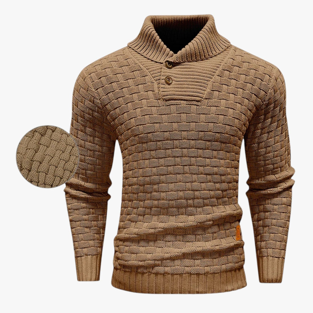 Ribbed Crewneck Knit Jumper for Men in Soft Yarn