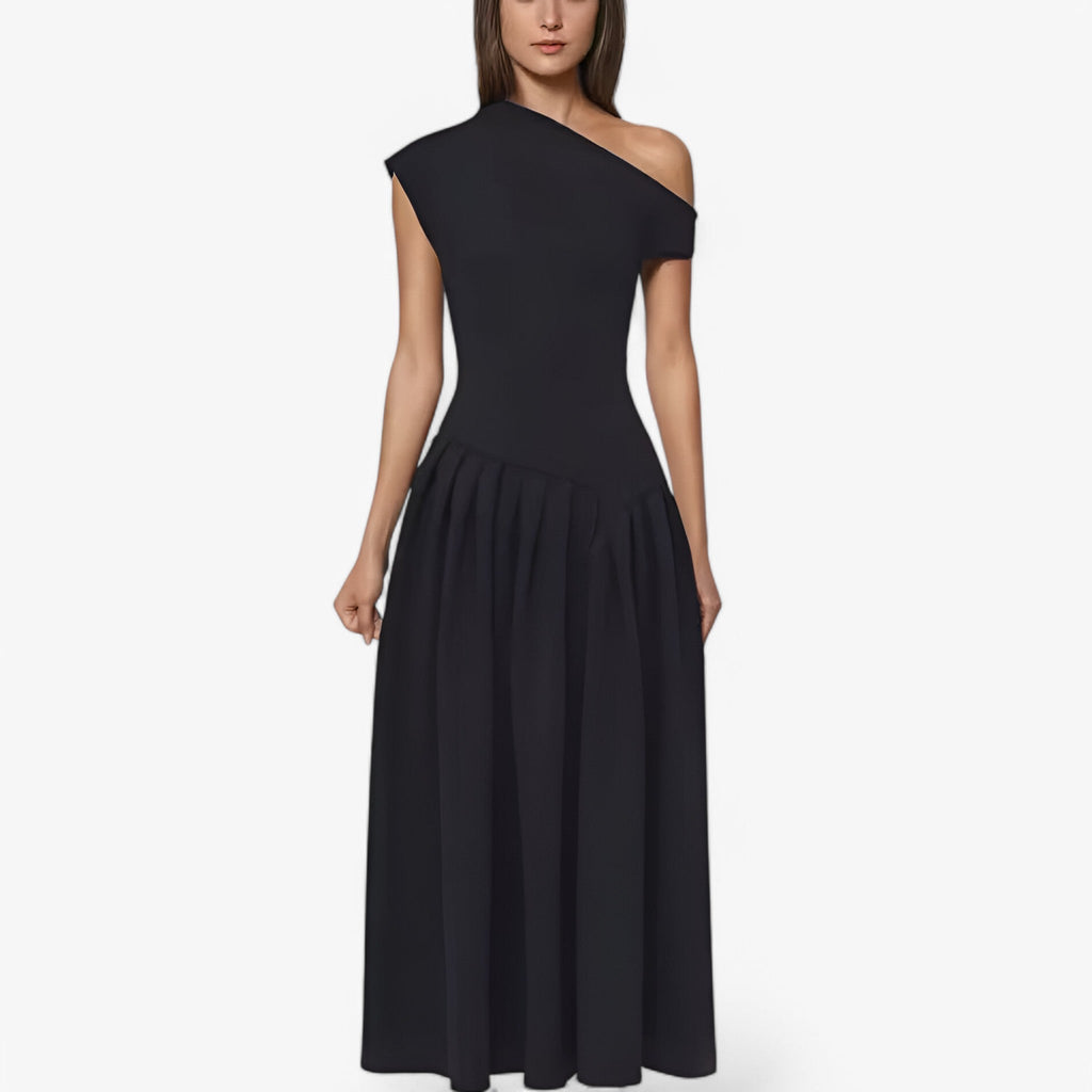 Vestido palabra de honor elástico con silueta entallada