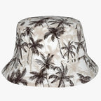 Sombrero de ala ancha con estampado tropical de hojas de palmera