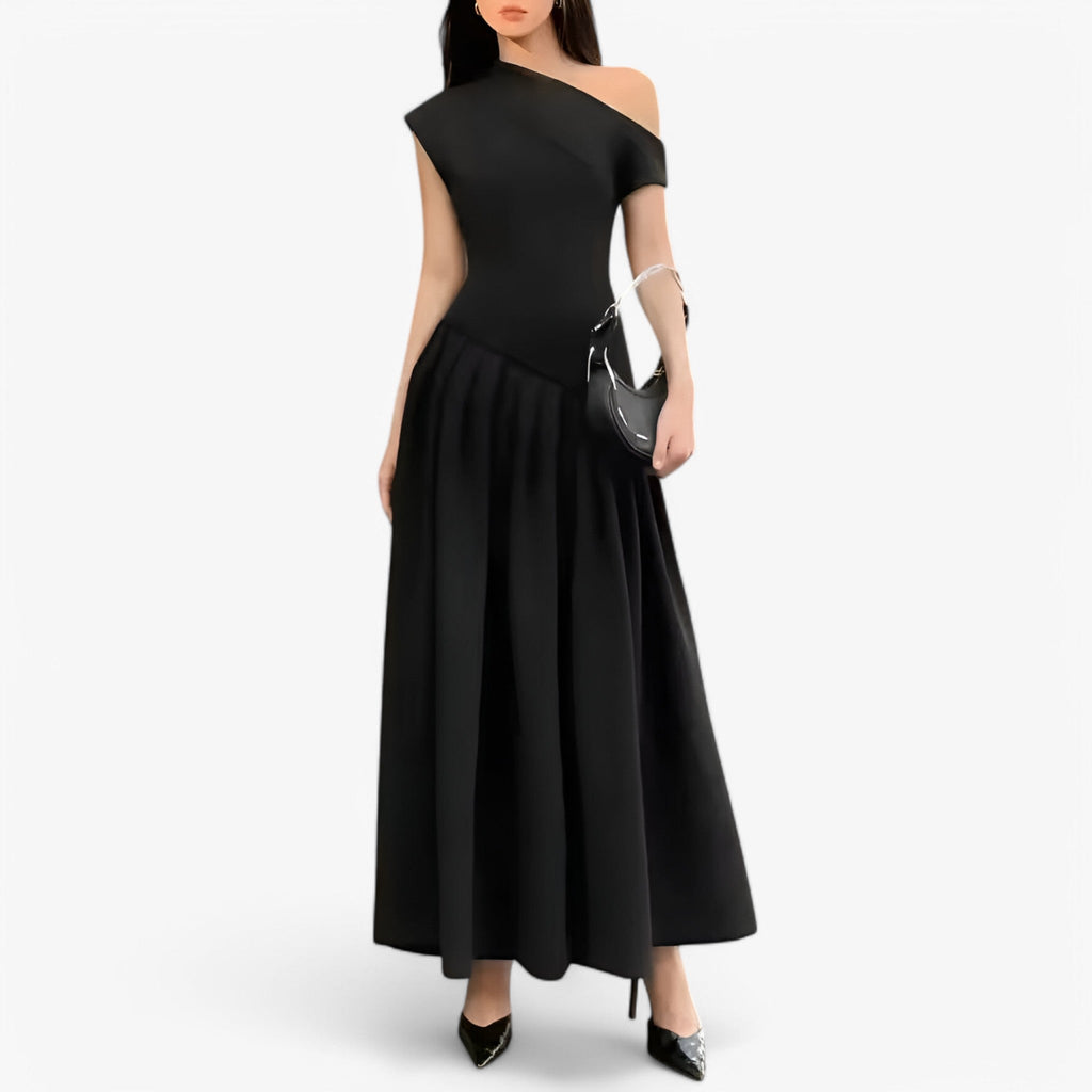 Vestido palabra de honor elástico con silueta entallada