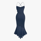 Draped Midi Dress with a Flattering, Flowing Silhouette