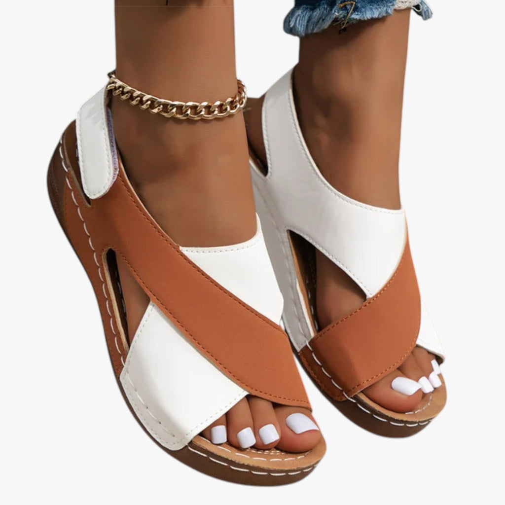 Sandalias de cuña con diseño transpirable de puntera abierta