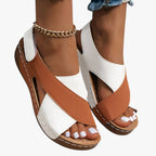 Sandalias de cuña con diseño transpirable de puntera abierta