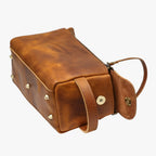 Faux Leather Toiletry Bag with Water-Resistant Interior