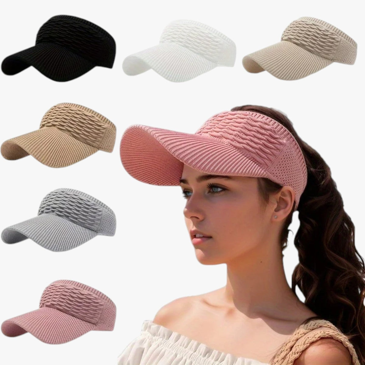 Sombrero de verano de ala ancha con ajuste elástico y transpirable