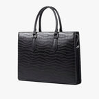 High-Capacity Faux Leather Bag with Padded Laptop Sleeve