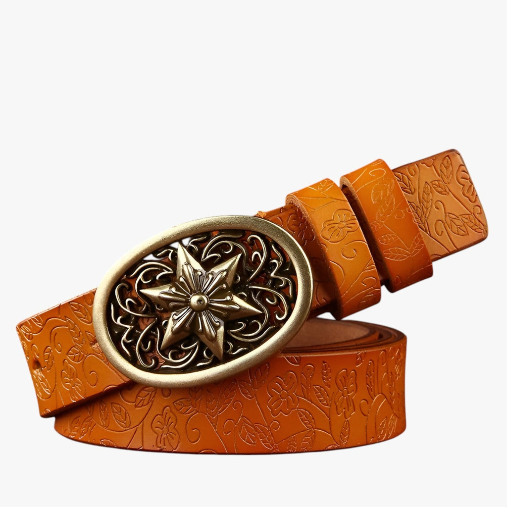 Women's Faux Leather Belt with Adjustable Waist Fit