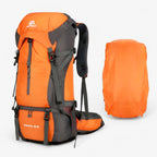 70L Nylon Hiking and Camping Backpack with Rain Cover