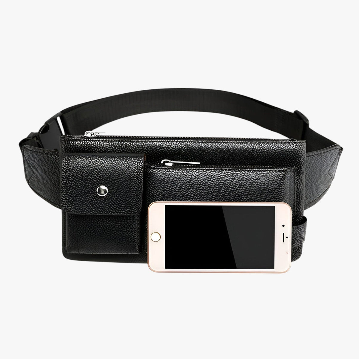 Faux Leather Belt Bag with an Adjustable Crossbody Strap