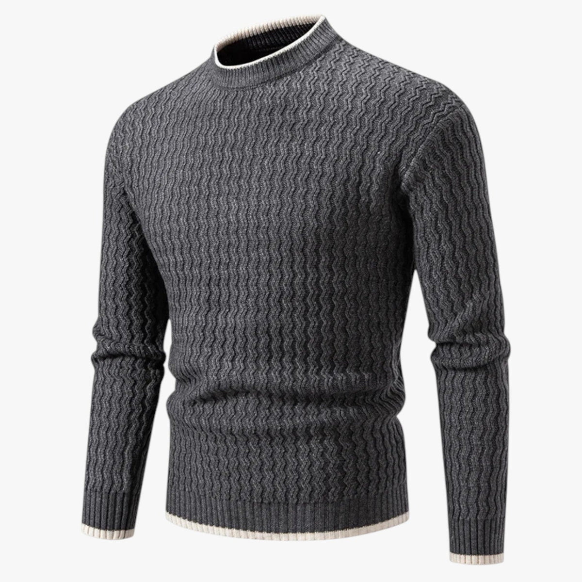 Slim-Fit Knitted V-Neck Jumper for Men, All Season