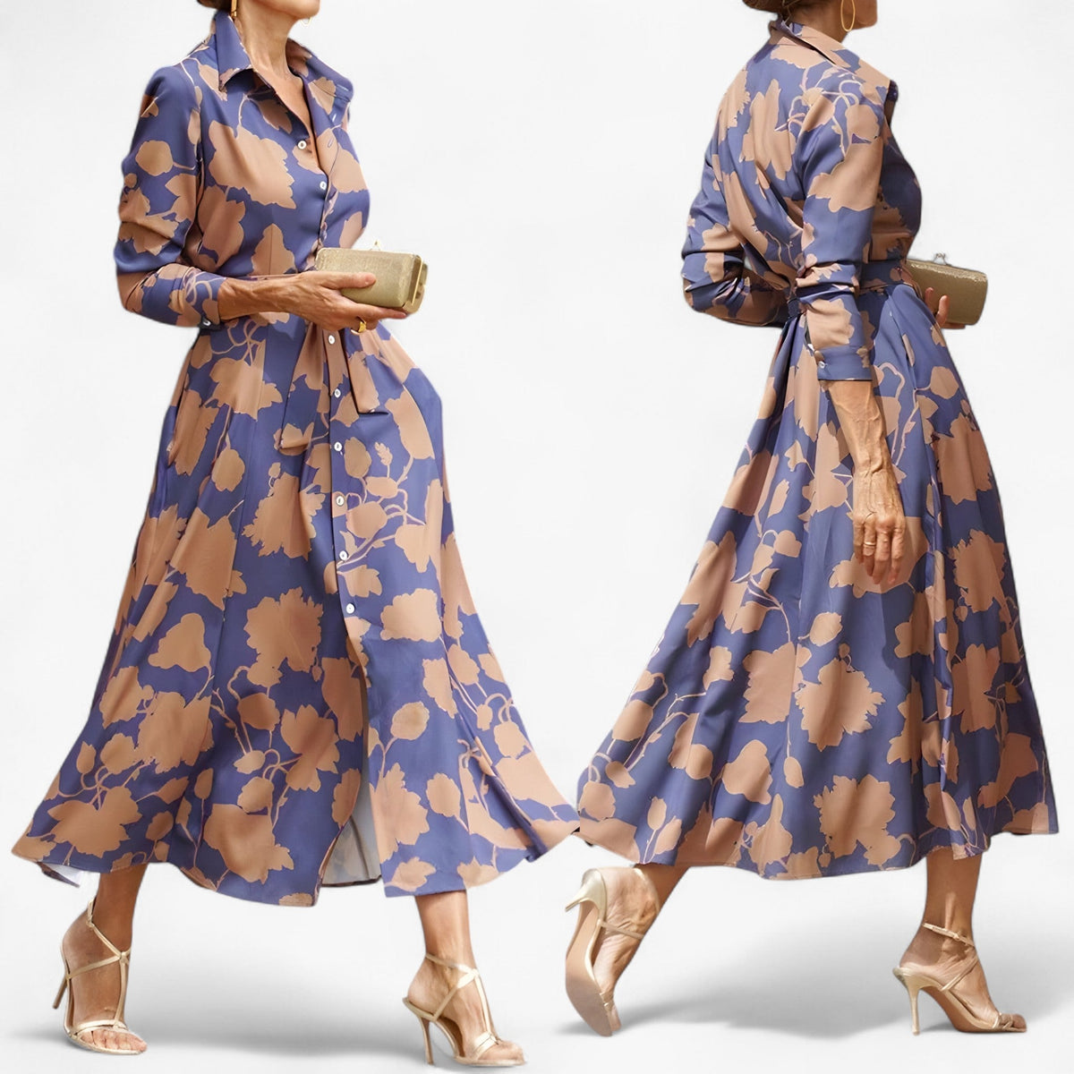 Classic Shirt Dress with Structured Collar and Pockets