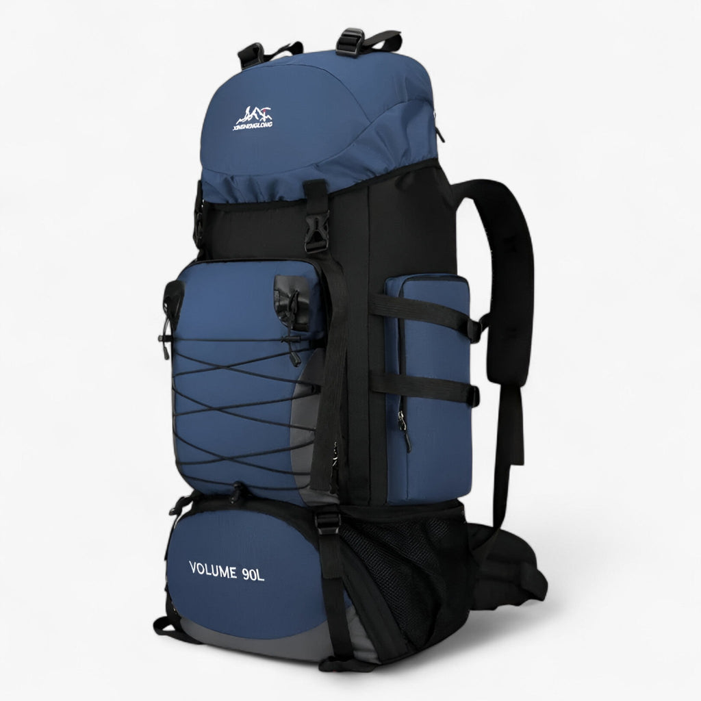 Mochila de nailon 90L resistente al agua para senderismo y viajes