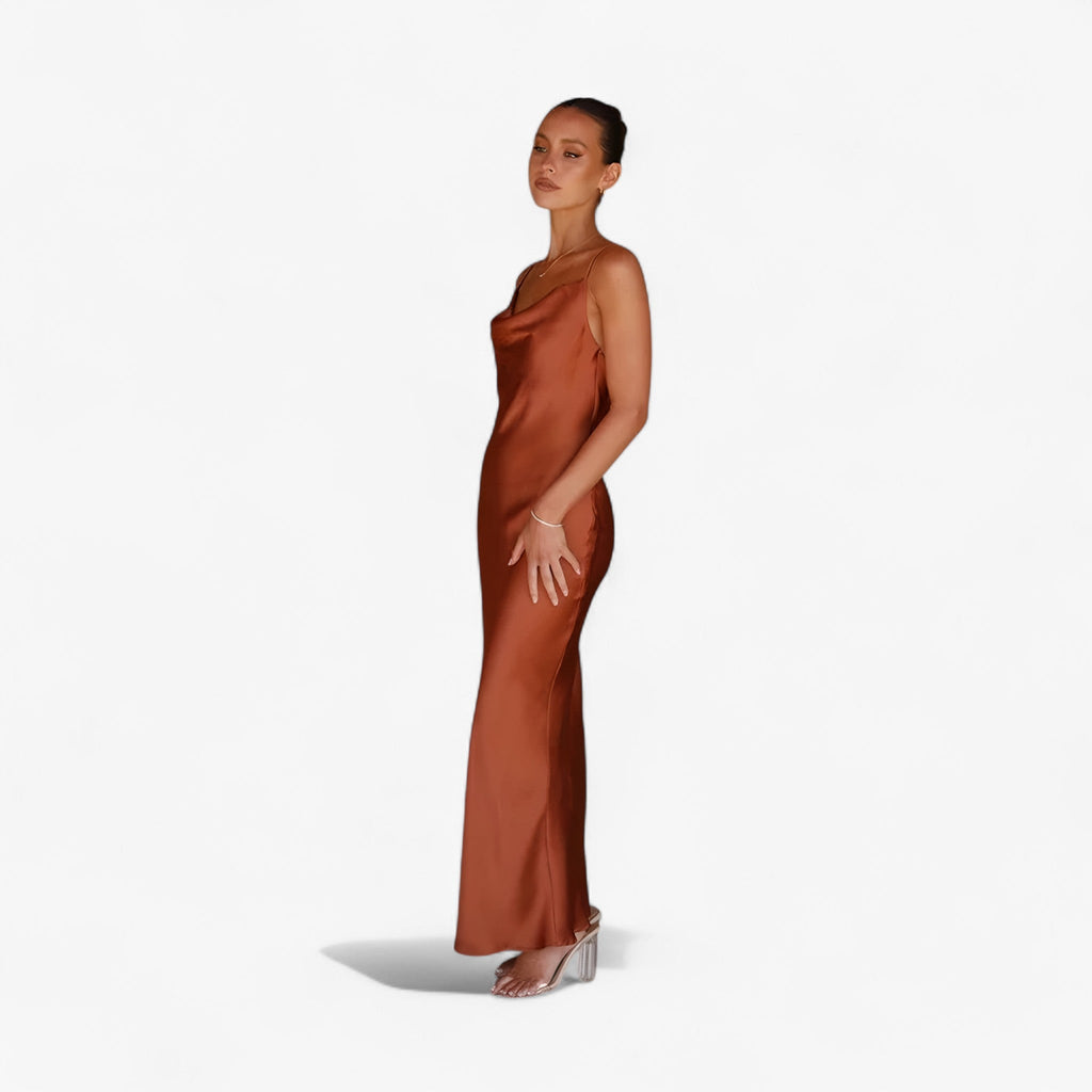 Flowing Silk Maxi Dress for Evening Occasions
