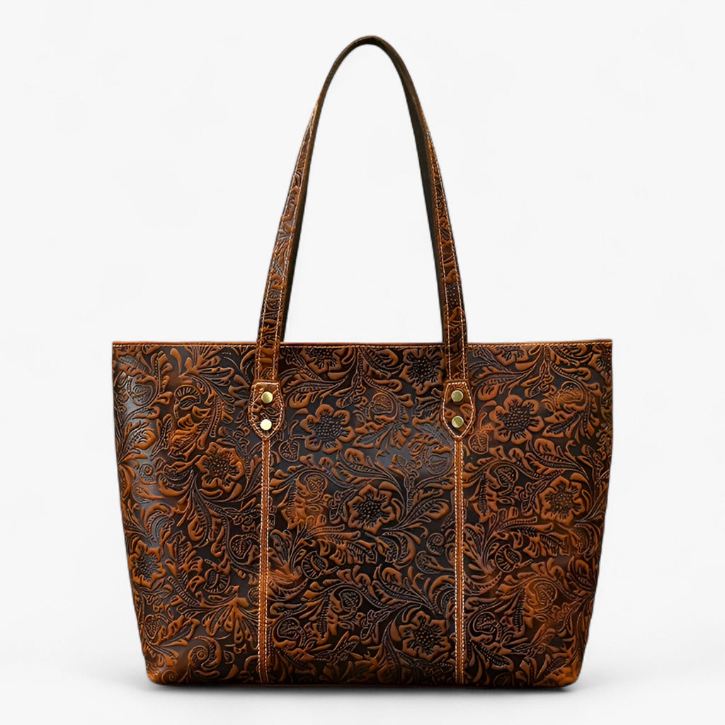 Retro-Style Faux Leather Tote Bag with Spacious Interior