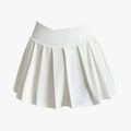 Pleated High-Waist Sports Skirt with Built-In Shorts