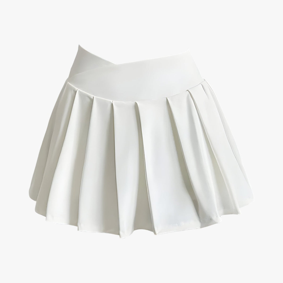 Pleated High-Waist Sports Skirt with Built-In Shorts