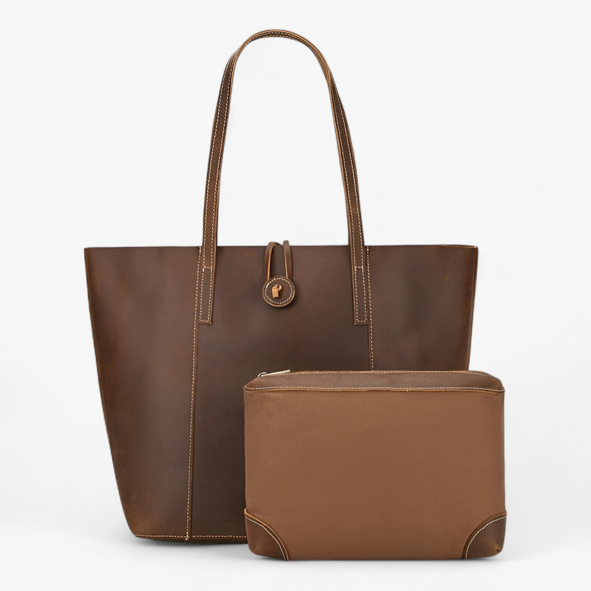 Lightweight Handmade Faux Leather Shoulder Bag with Retro Silhouette