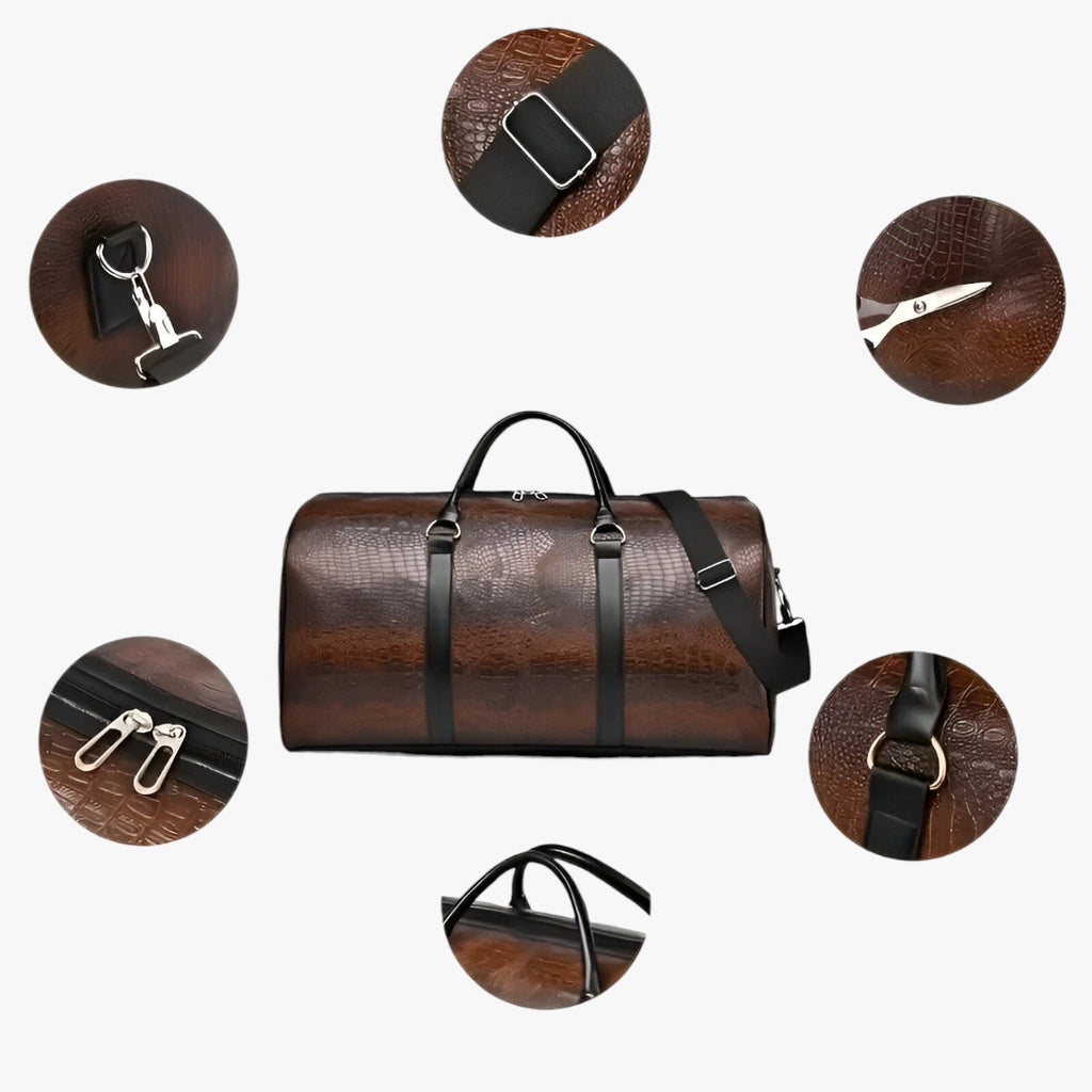 Spacious Faux Leather Travel Bag, Sized for Carry-On Use