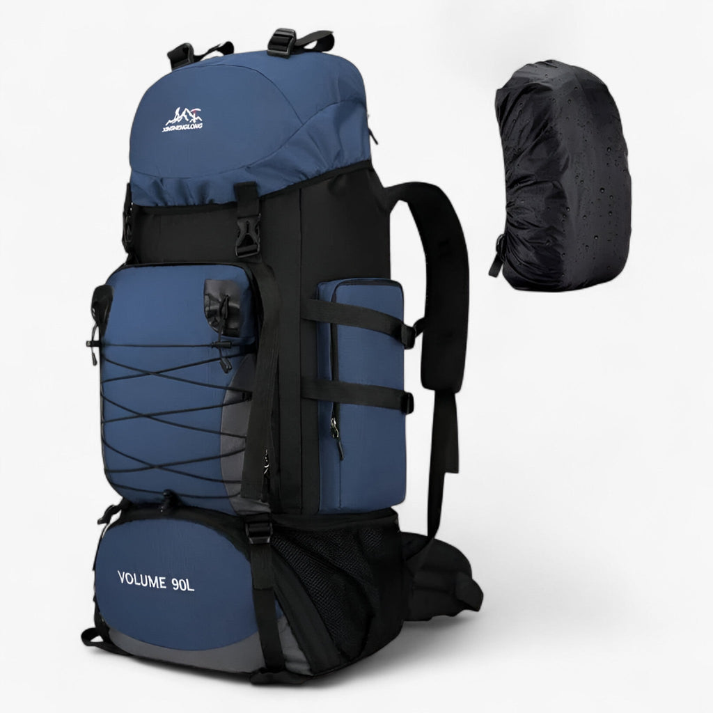 Mochila de nailon 90L resistente al agua para senderismo y viajes