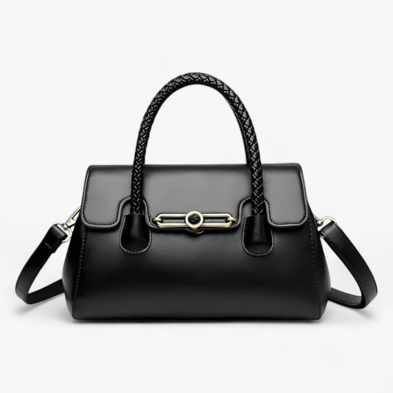 Compact Retro Shoulder Bag with Secure Clasp Closure