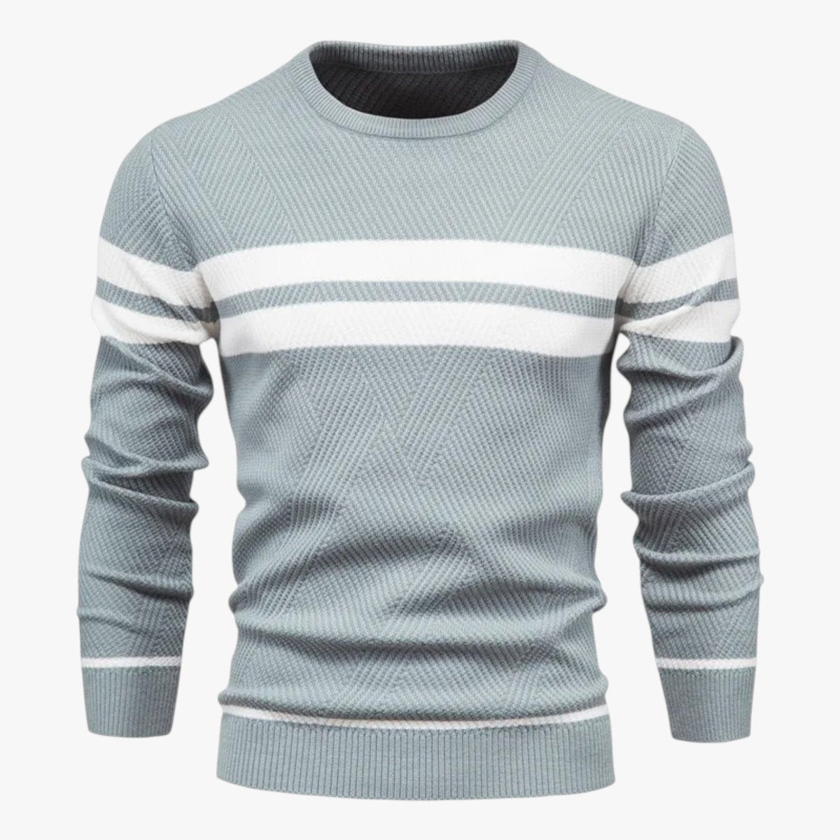 Slim-Fit Autumn Sweater with Subtle Floral Print