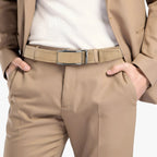 PU Leather Belt with Automatic Buckle for Work and Everyday