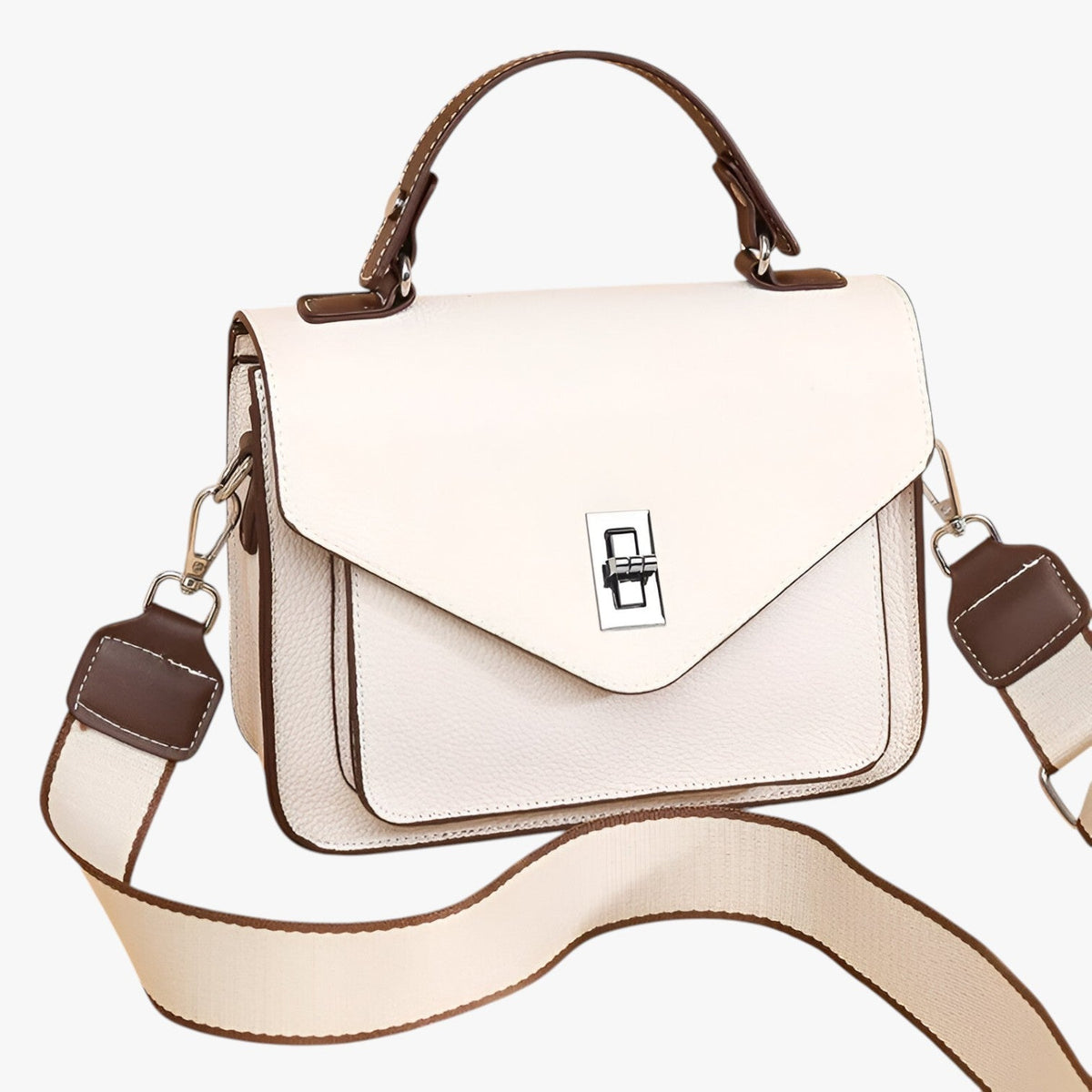 Faux Leather Handbag with Structured Silhouette