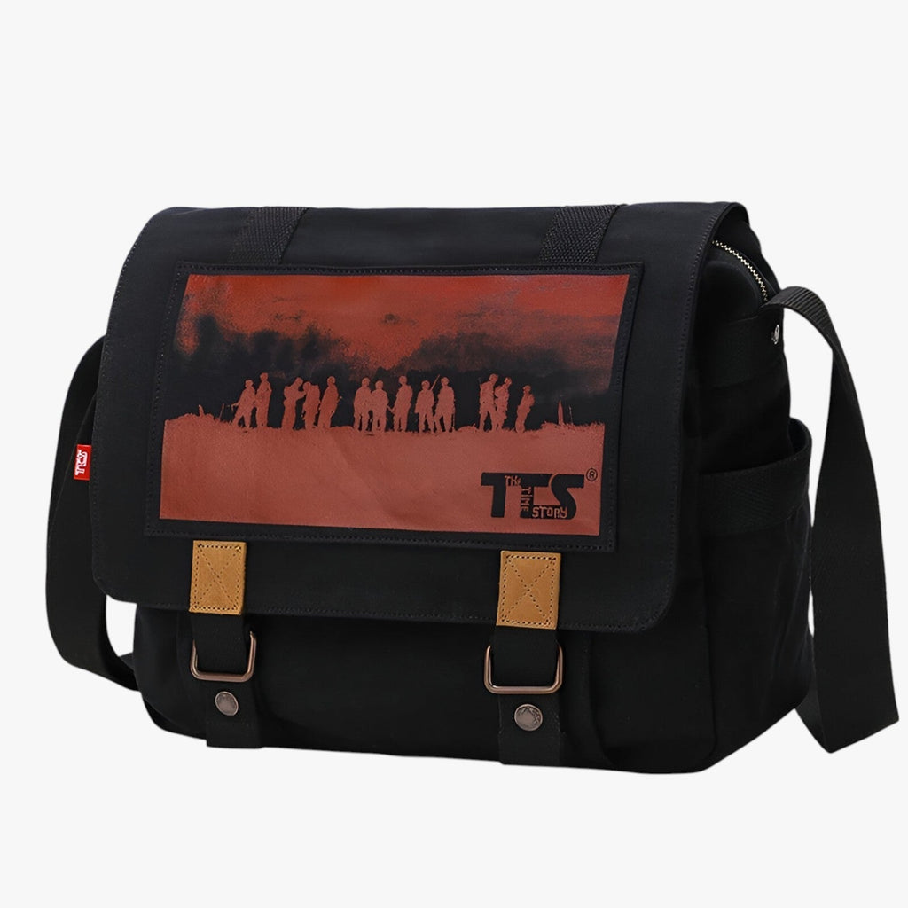 Vintage Canvas Shoulder Bag with Adjustable Strap for Work