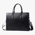 High-Capacity Faux Leather Bag with Padded Laptop Sleeve
