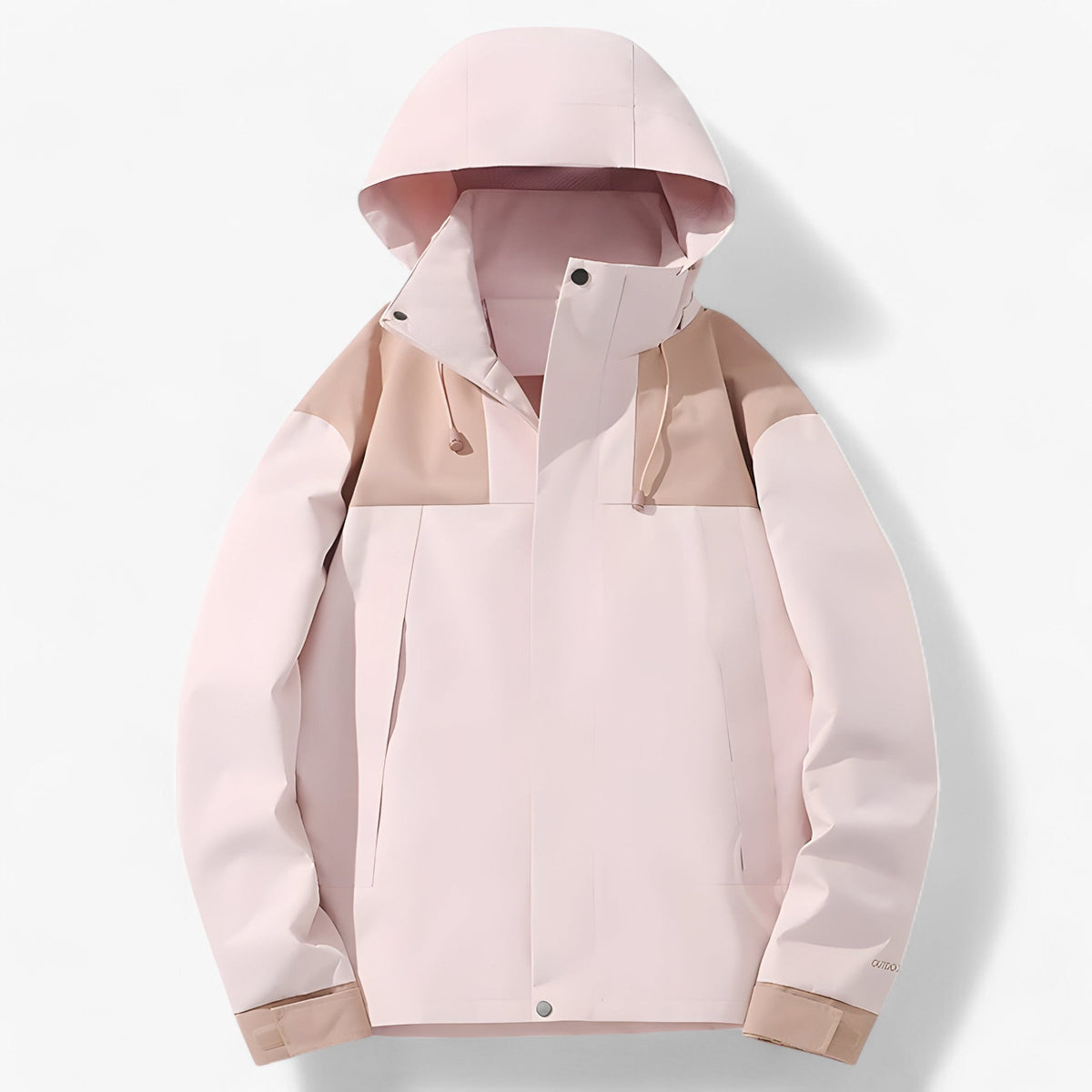 Unisex Water-Resistant Outdoor Jacket with Adjustable Hood