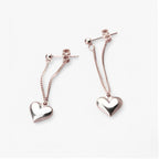 Heart-Shaped Silver-Tone Earrings, Hypoallergenic