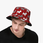 Gorro de pescador de algodón de ala ancha con estampado de lunares