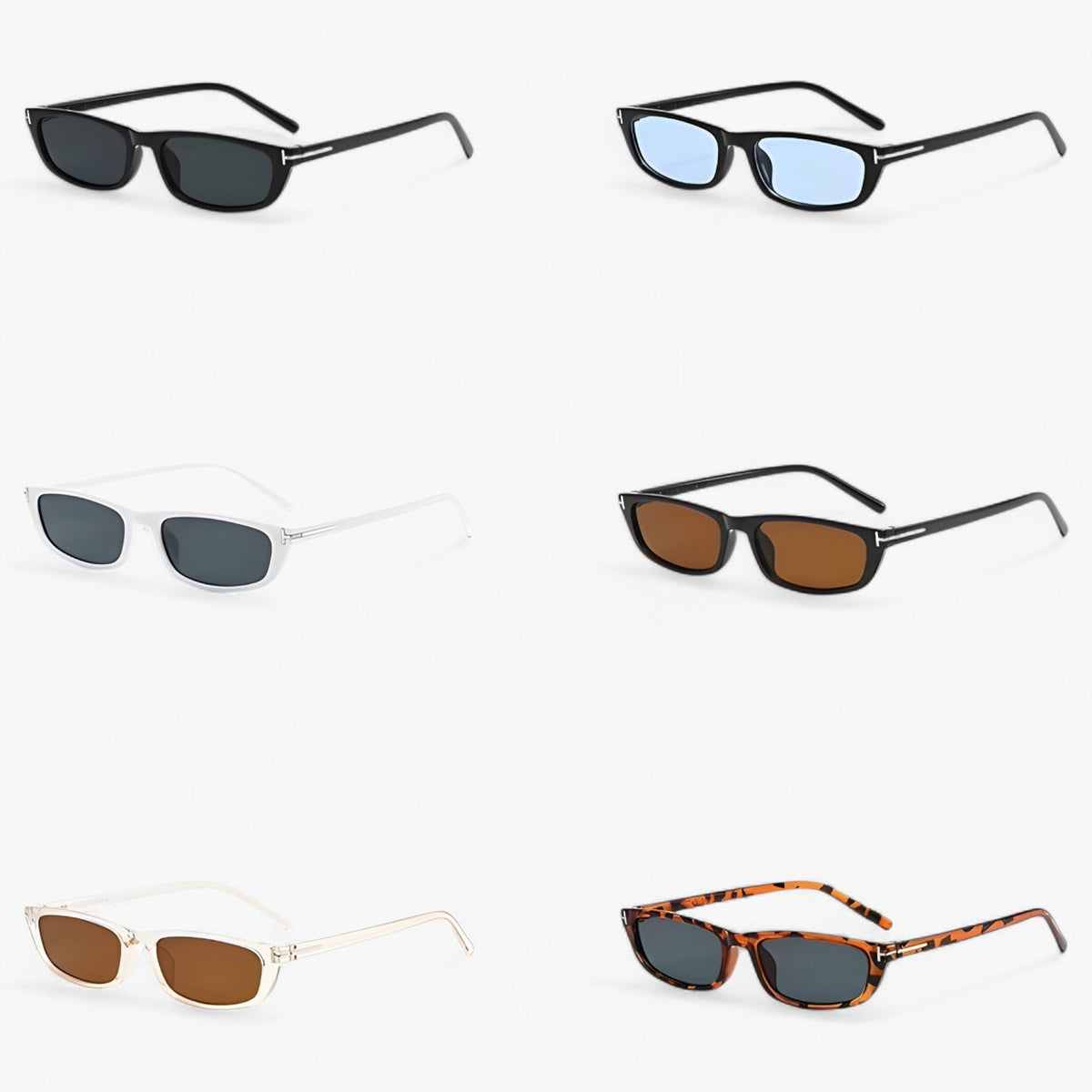 Rectangular Unisex Sunglasses with a Structured Frame