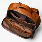 Premium Faux Leather Backpack with 16-Inch Laptop Compartment