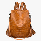 Soft Faux Leather Backpack with Anti-Theft Back Zip Pockets
