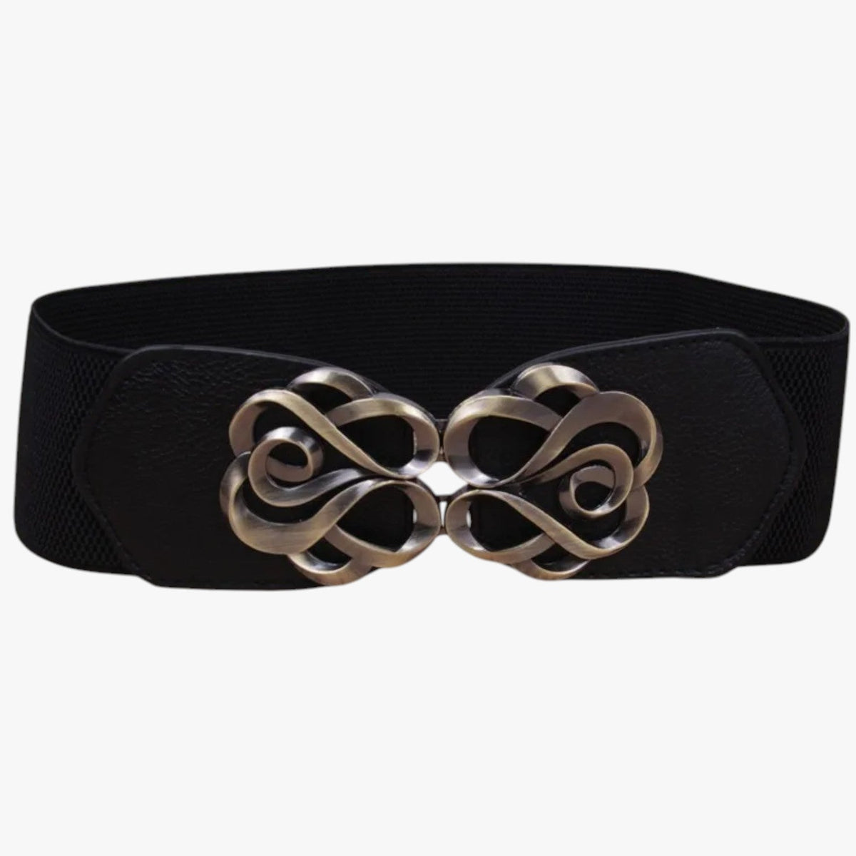 Elastic Decorative Waist Belt with Statement Buckle